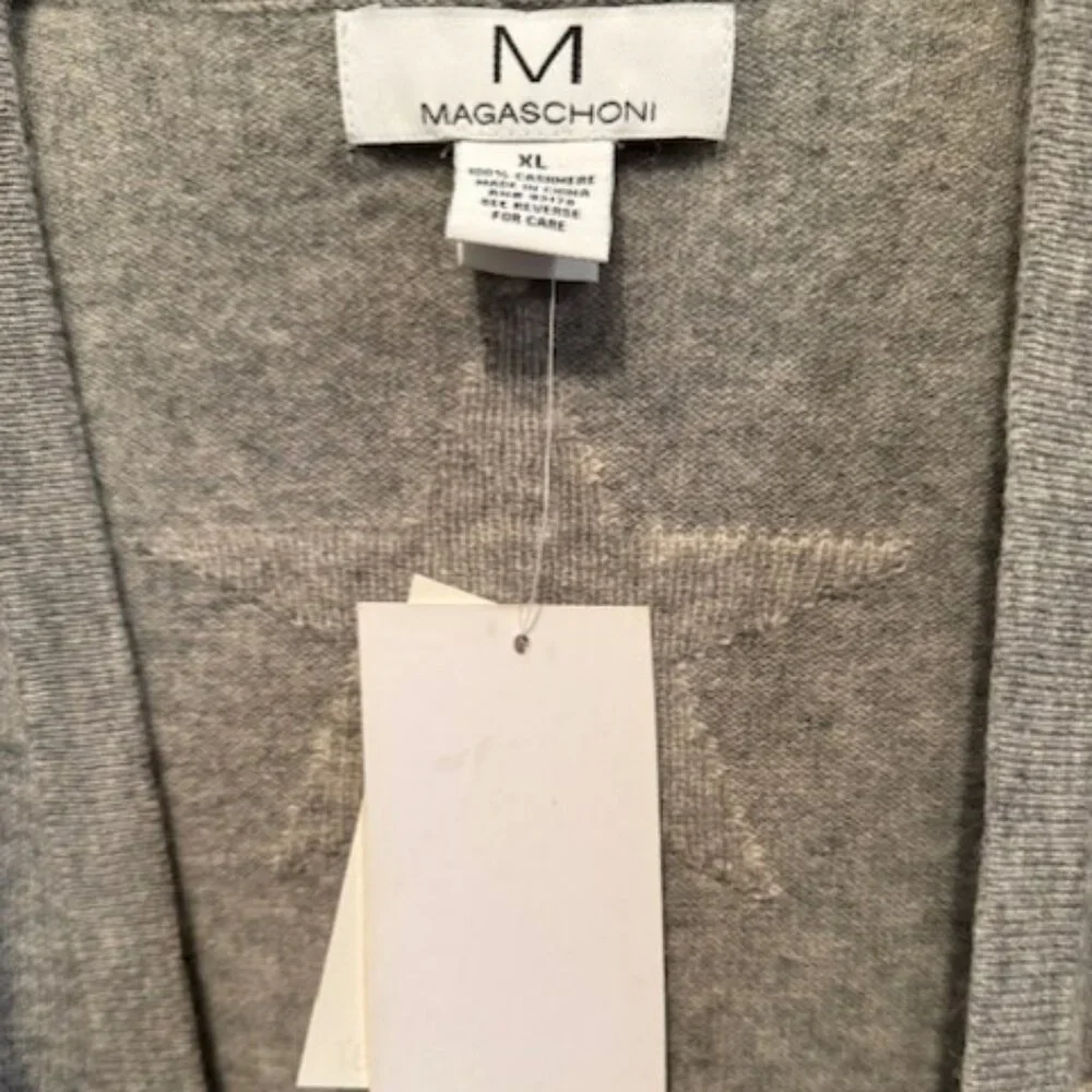 Magaschino 100% cashmere open front Star cardigan Sweater - Picture 15 of 16